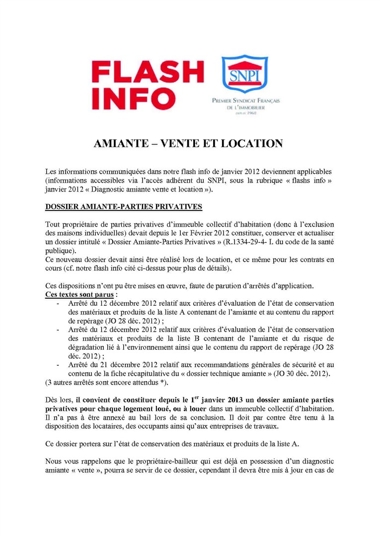 amiante immobiliere vente immobilier